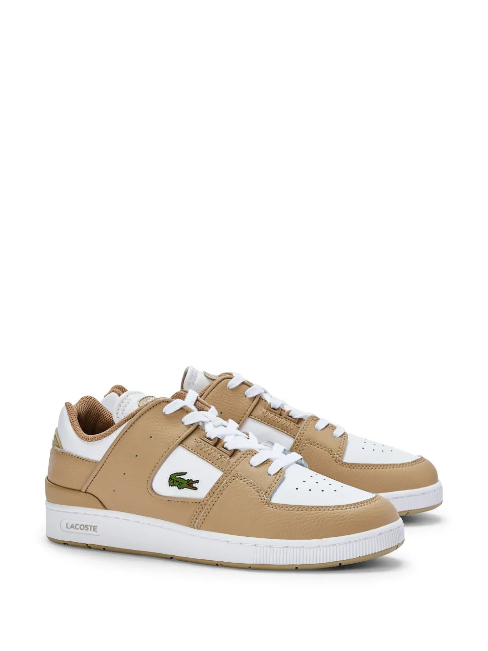 Lacoste Men's Brown Court Cage Leather Sneakers