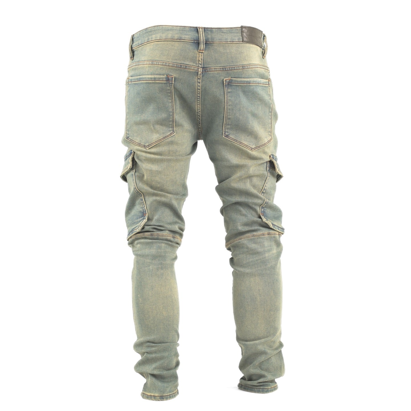Light Wash Cargo Denim Jeans