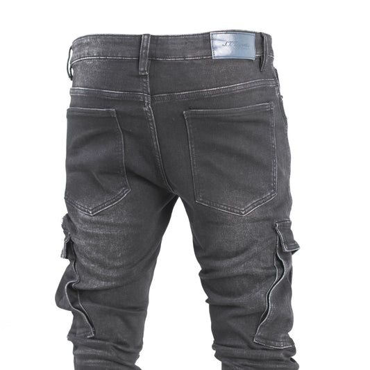 Faded Black Cargo Jeans