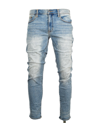 Men's Vintage Washed Blue Denim Jeans
