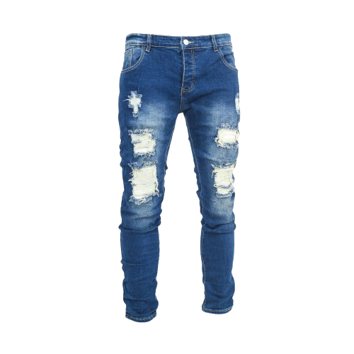 Men Ripped Best Place To Buy Ripped Jeans Men's Navy Blue Denim