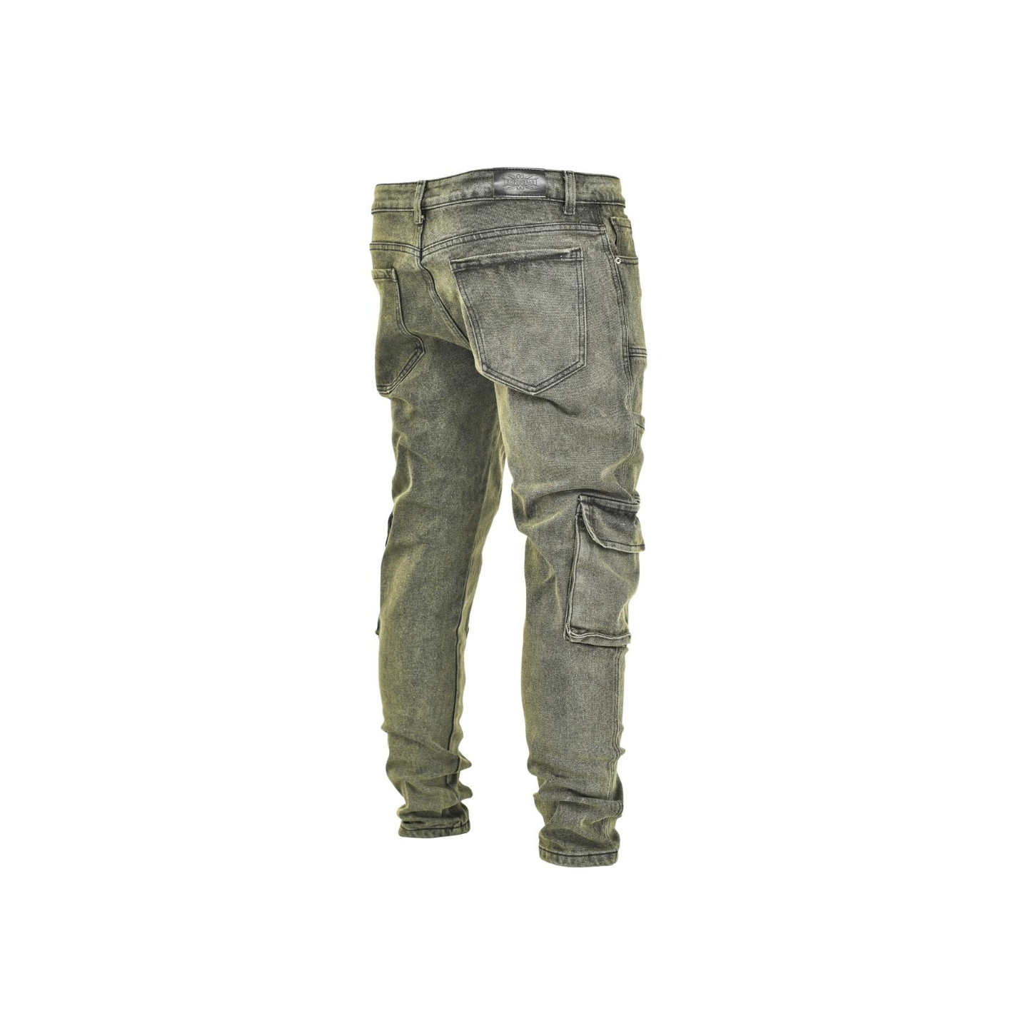 Men's Stone Fade Tactical Cargo Denim Jeans