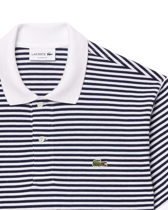 Men's Classic Striped Cotton Polo Shirt