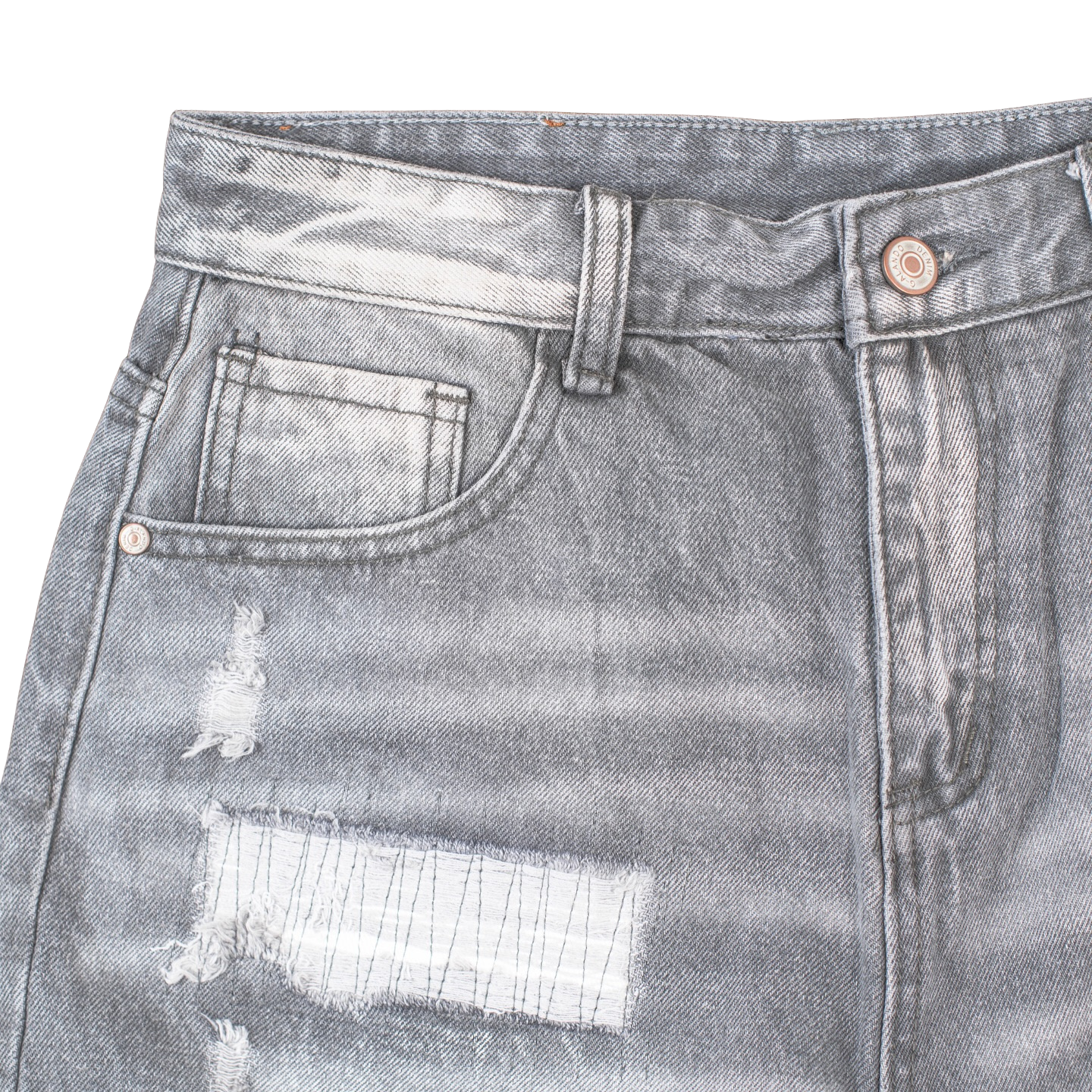 Concrete Ripped Denim Shorts