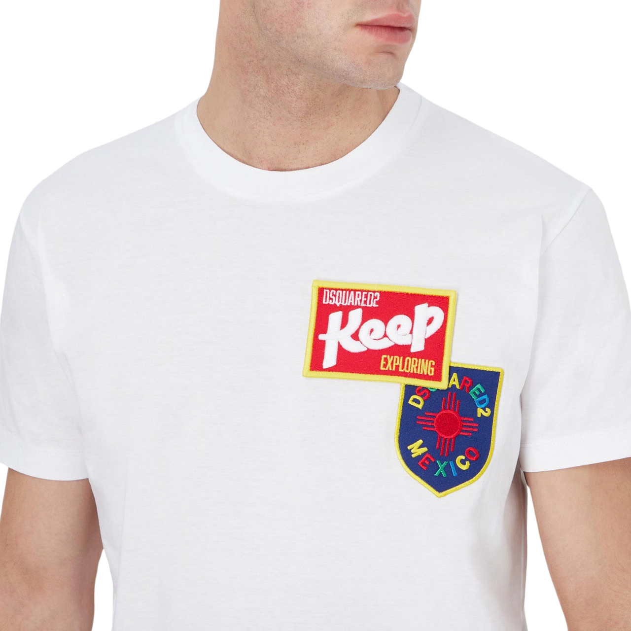 Men's dsquared2 logo-patch cotton t-shirt