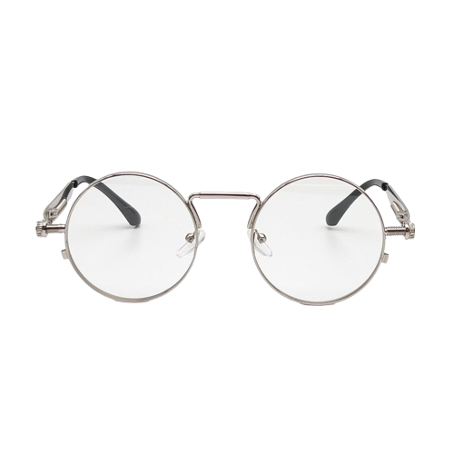 Silver Vintage Round Frame Glasses
