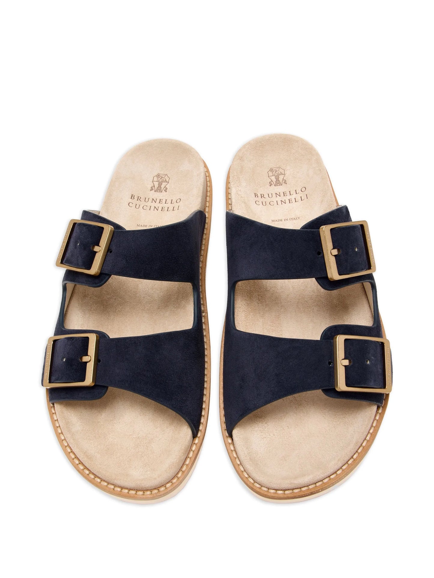 Brunello Cucinelli Double-Buckle Sandals