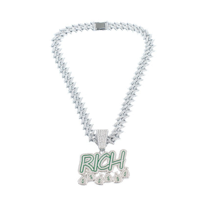 RICH Cuban Link Pendant Necklace