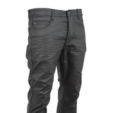 Men's black waxed straight fit jeans