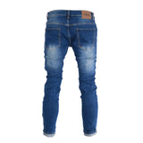 Men's Dark Blue Skinny Ripped Jeans