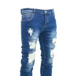 Men's Navy Blue Denim Ripped Jeans