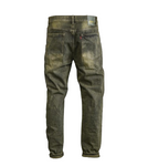 Men's Distressed Dirty Green Ripped Jeans