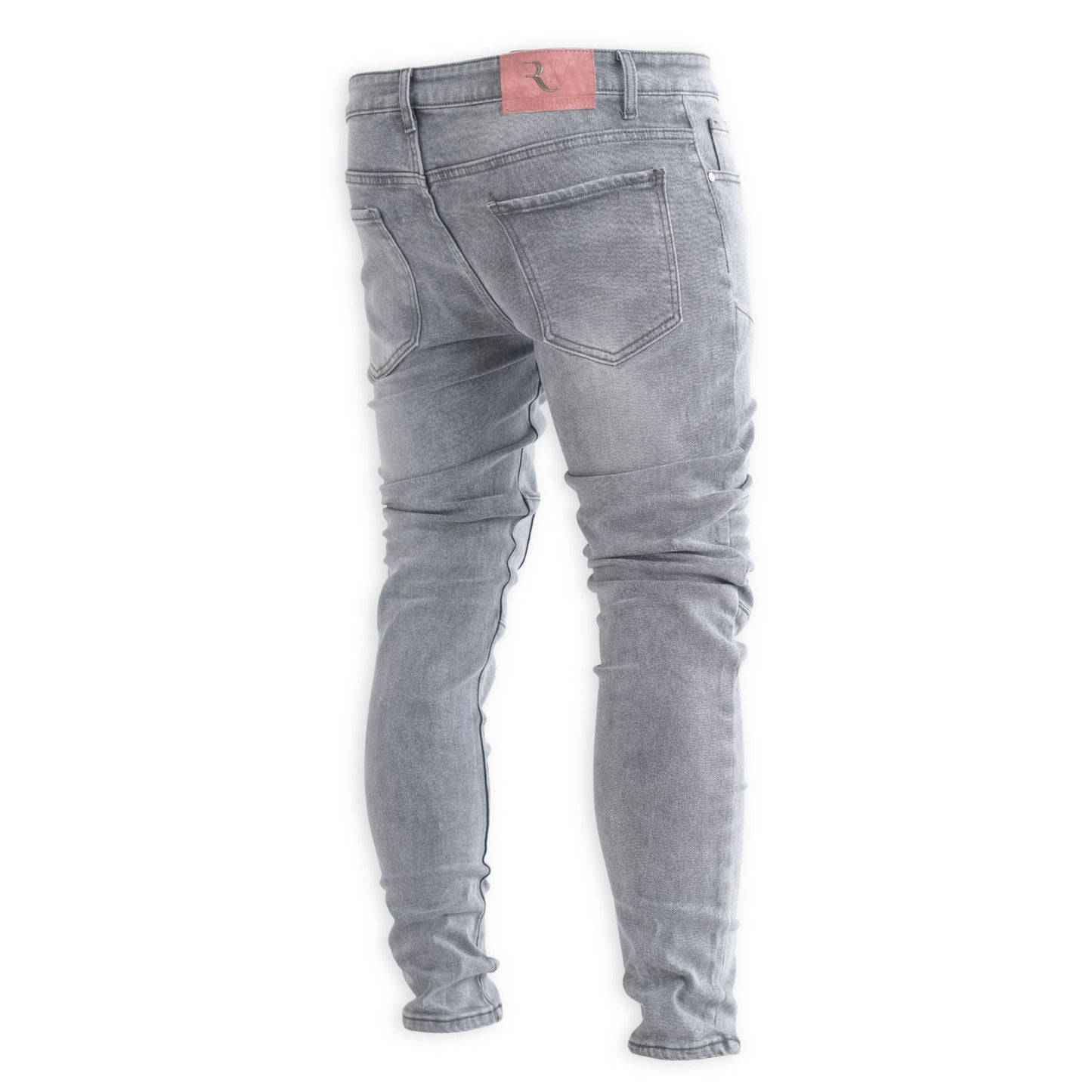 Men’s Grey 3D Panelled Jeans