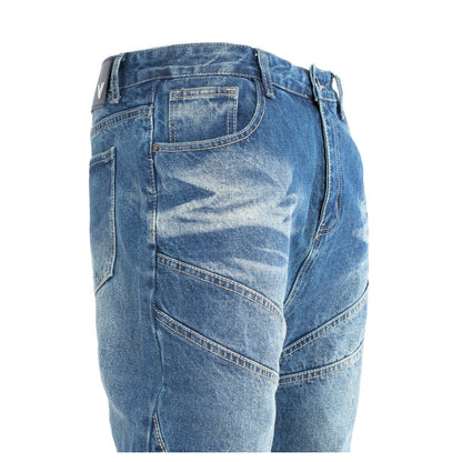 Men's Washed Blue Wide Fit Denim Pants