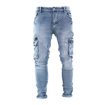 Men’s Light Wash Cargo Jeans