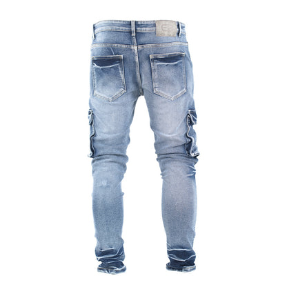 Men’s Light Wash Cargo Jeans