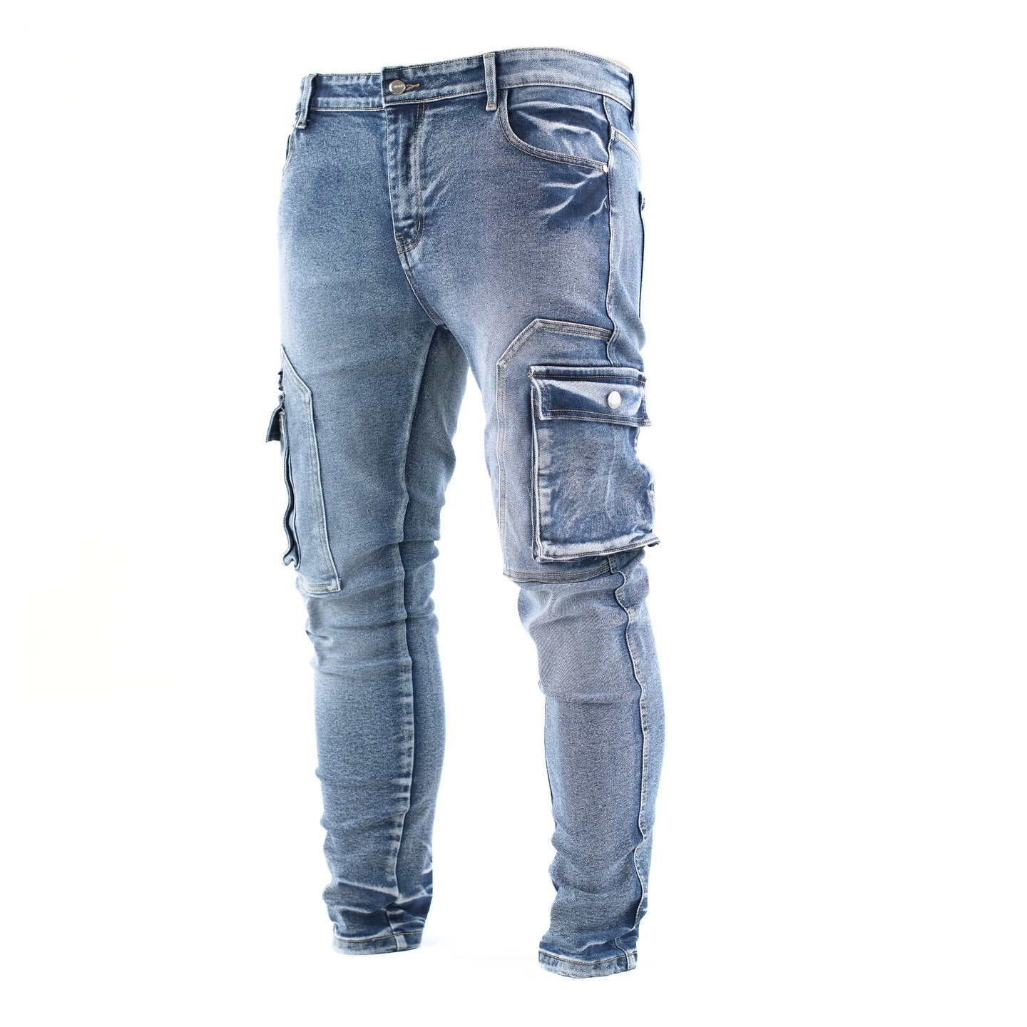 Men’s Light Wash Cargo Jeans