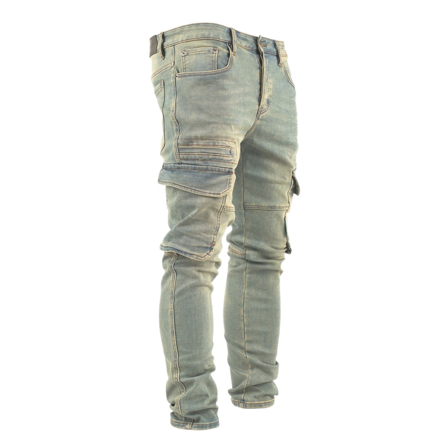 Light Wash Cargo Denim Jeans