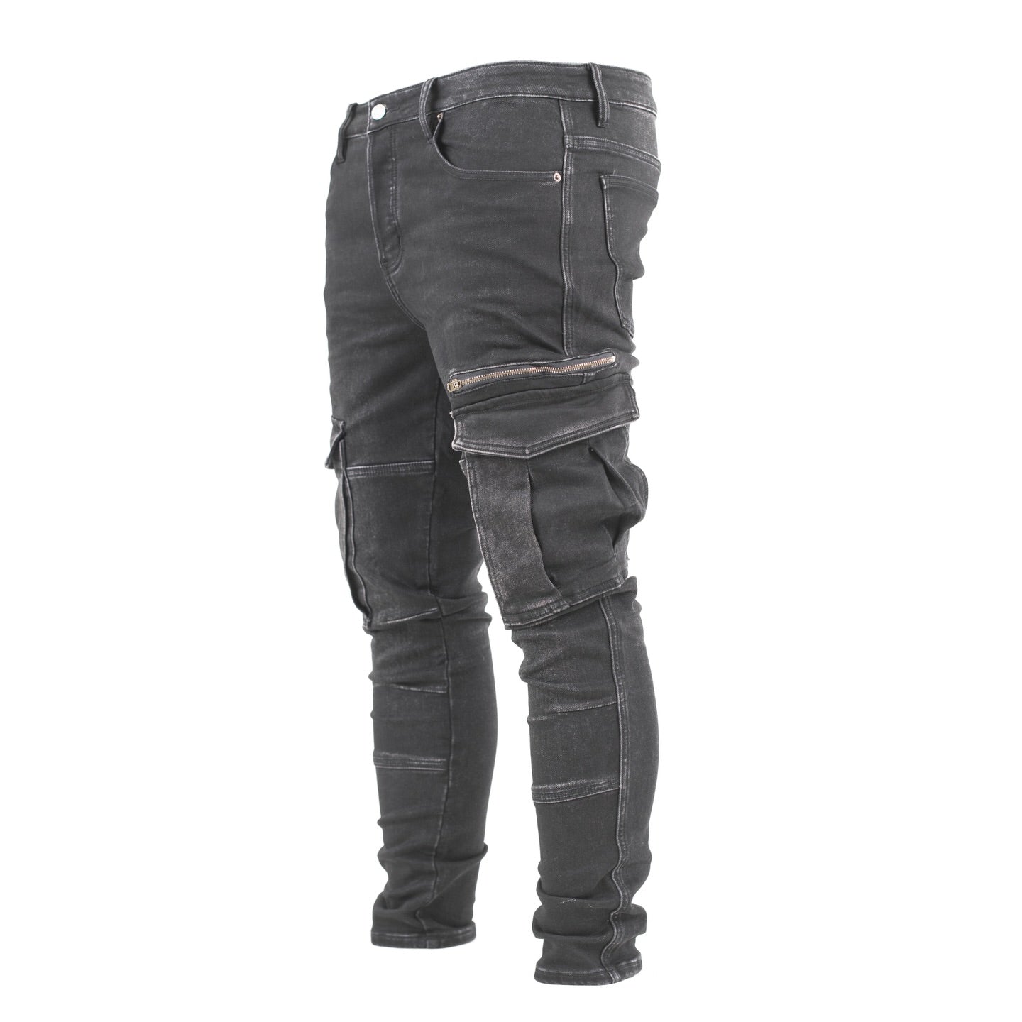 Faded Black Cargo Jeans