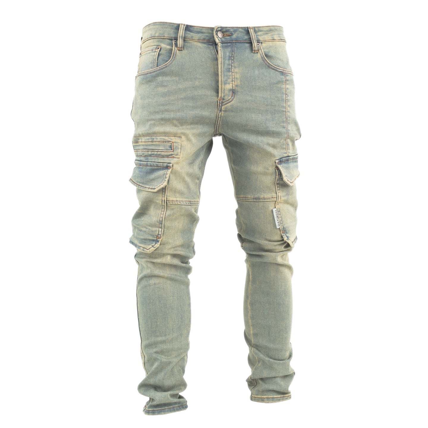 Light Wash Cargo Denim Jeans