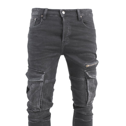 Faded Black Cargo Jeans