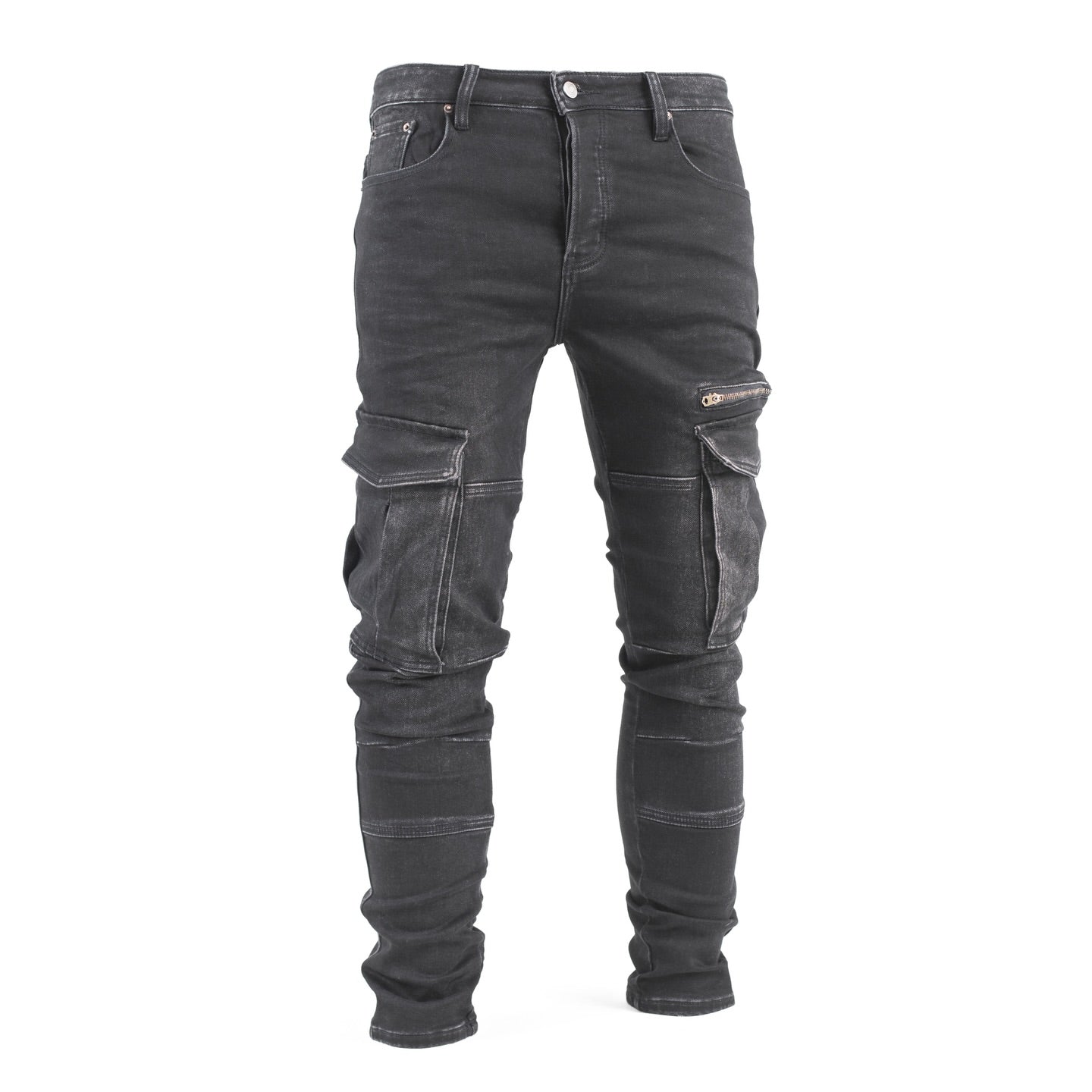 Faded Black Cargo Jeans