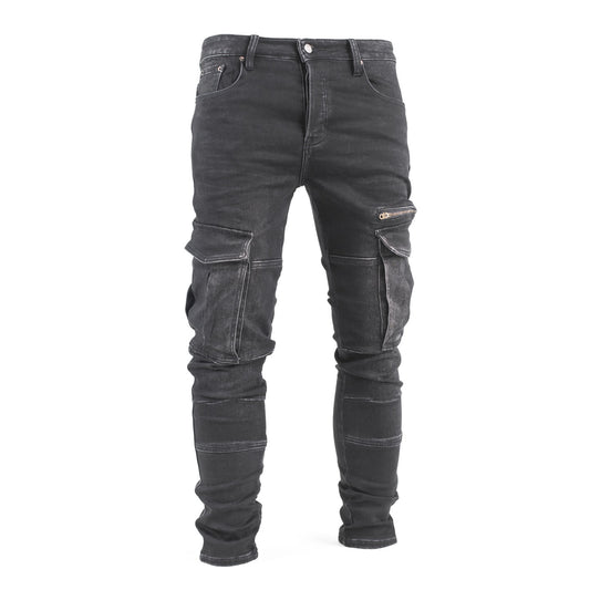 Faded Black Cargo Jeans