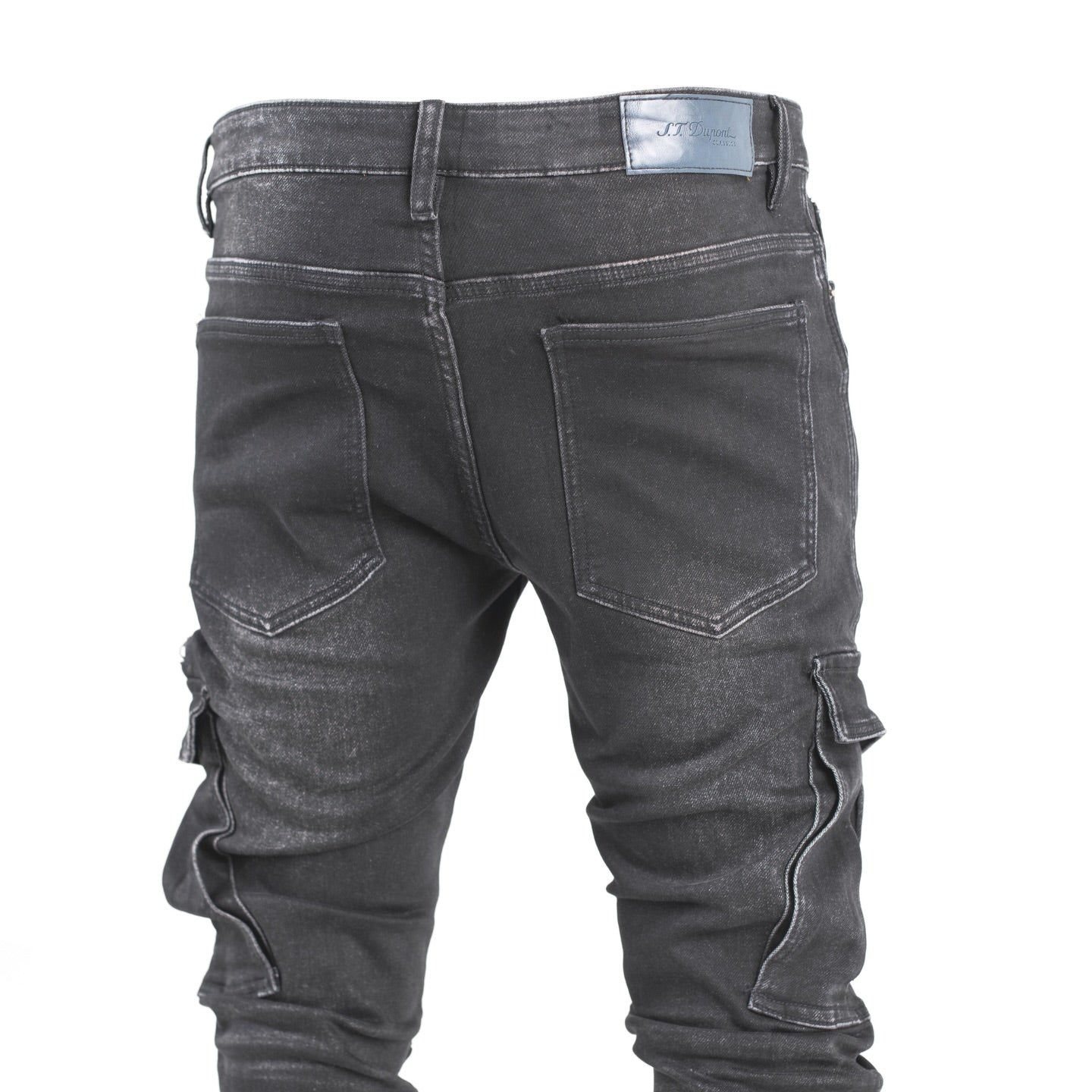 Faded Black Cargo Jeans