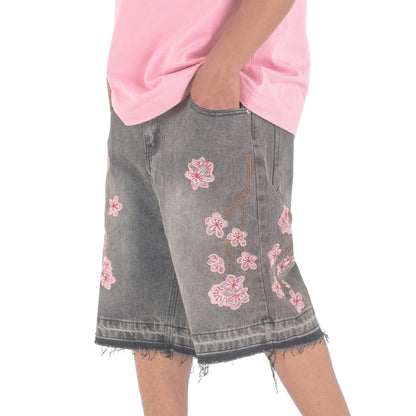 Men's Blossom Stitch Denim Shorts
