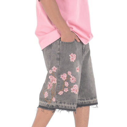 Men's Blossom Stitch Denim Shorts