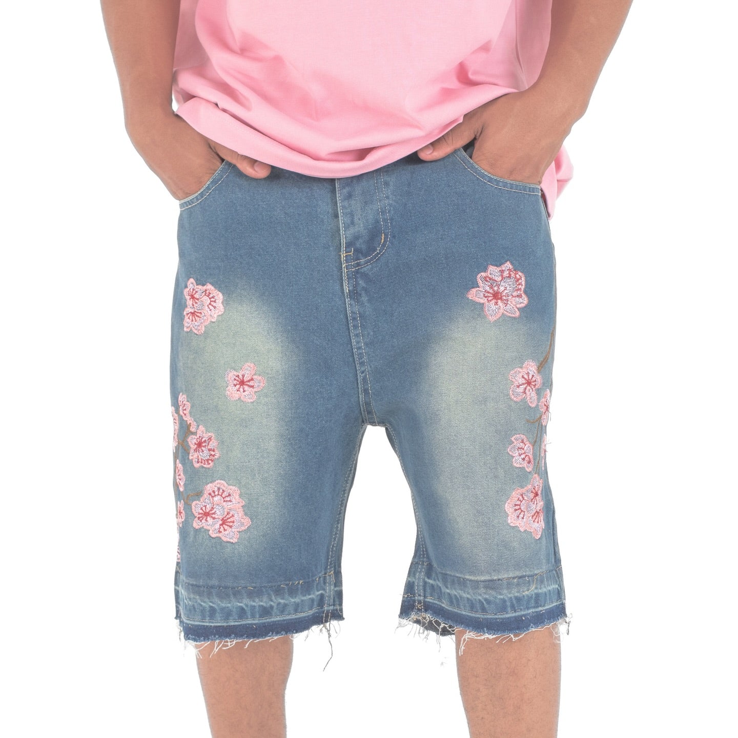 Denim Men's Blossom Stitch Denim Shorts