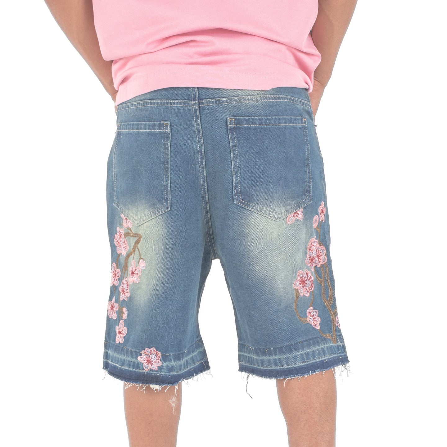 Men's Blossom Stitch Denim Shorts