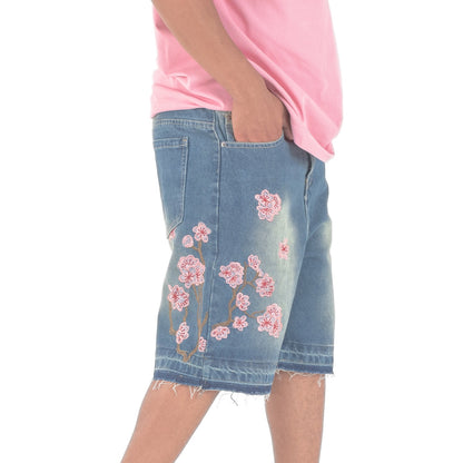 Men's Blossom Stitch Denim Shorts