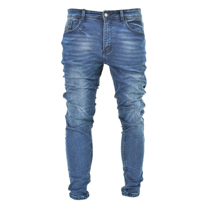 Men’s Slim Fit Washed Blue Jeans
