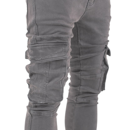 Charcoal Slim Cargo Pants