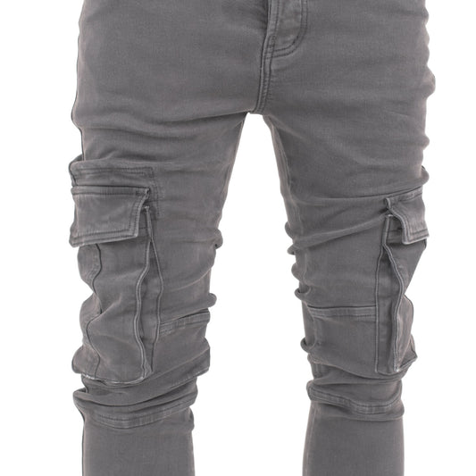 Charcoal Slim Cargo Pants