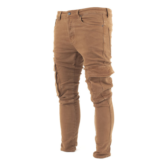 Men's Camel Slim Cargo Pants