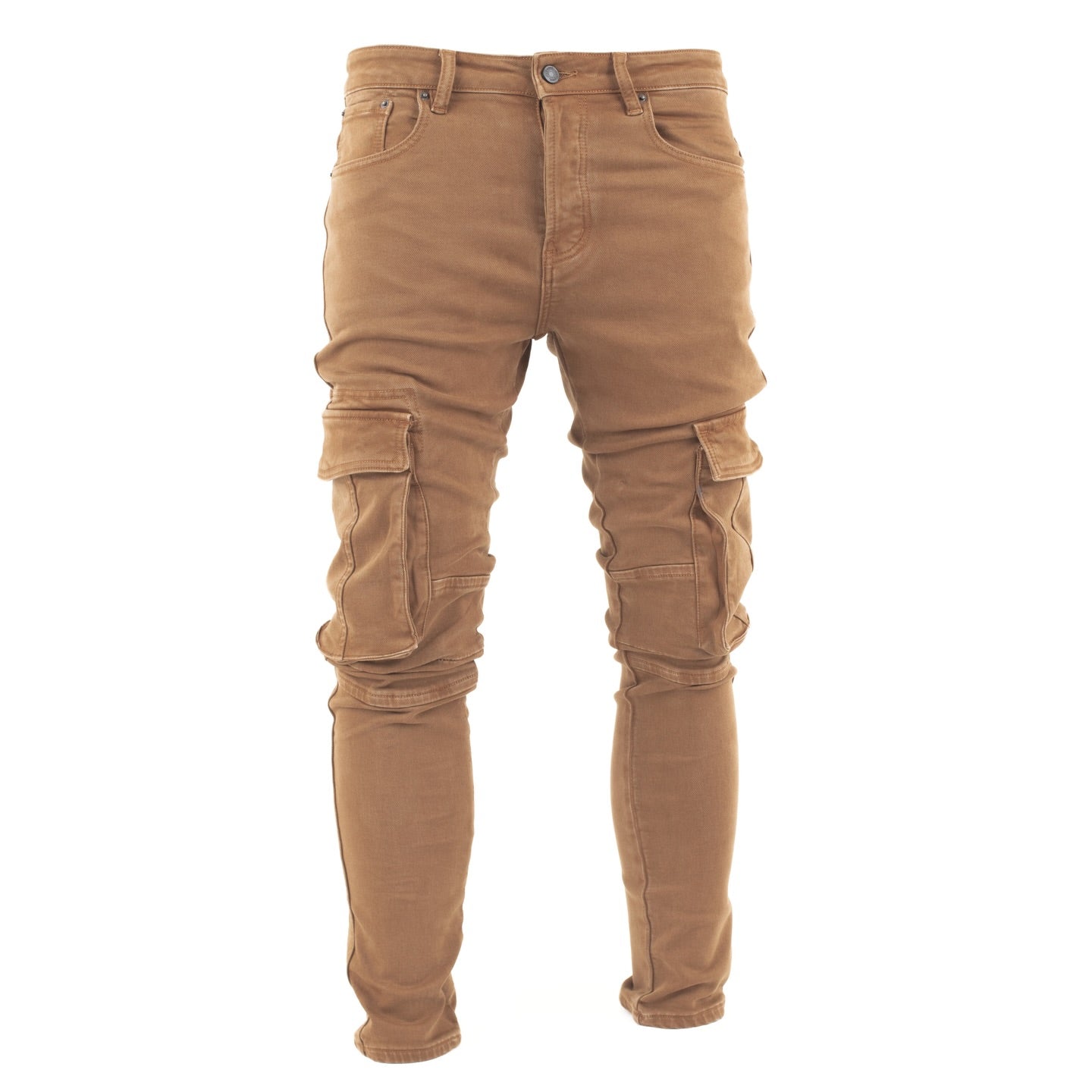Men's Camel Slim Cargo Pants