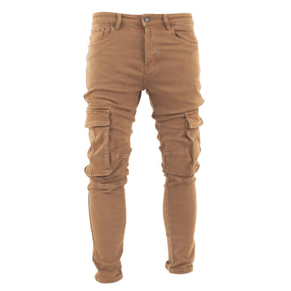 Men's Camel Slim Cargo Pants