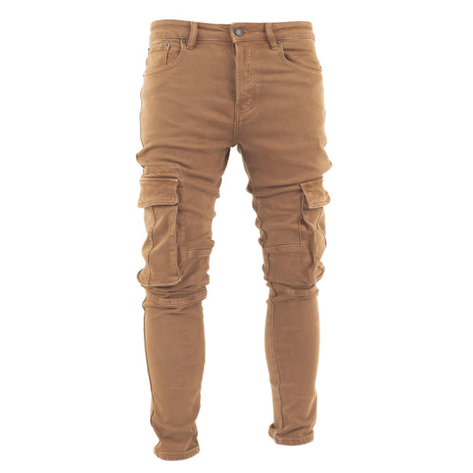 Men's Camel Slim Cargo Pants