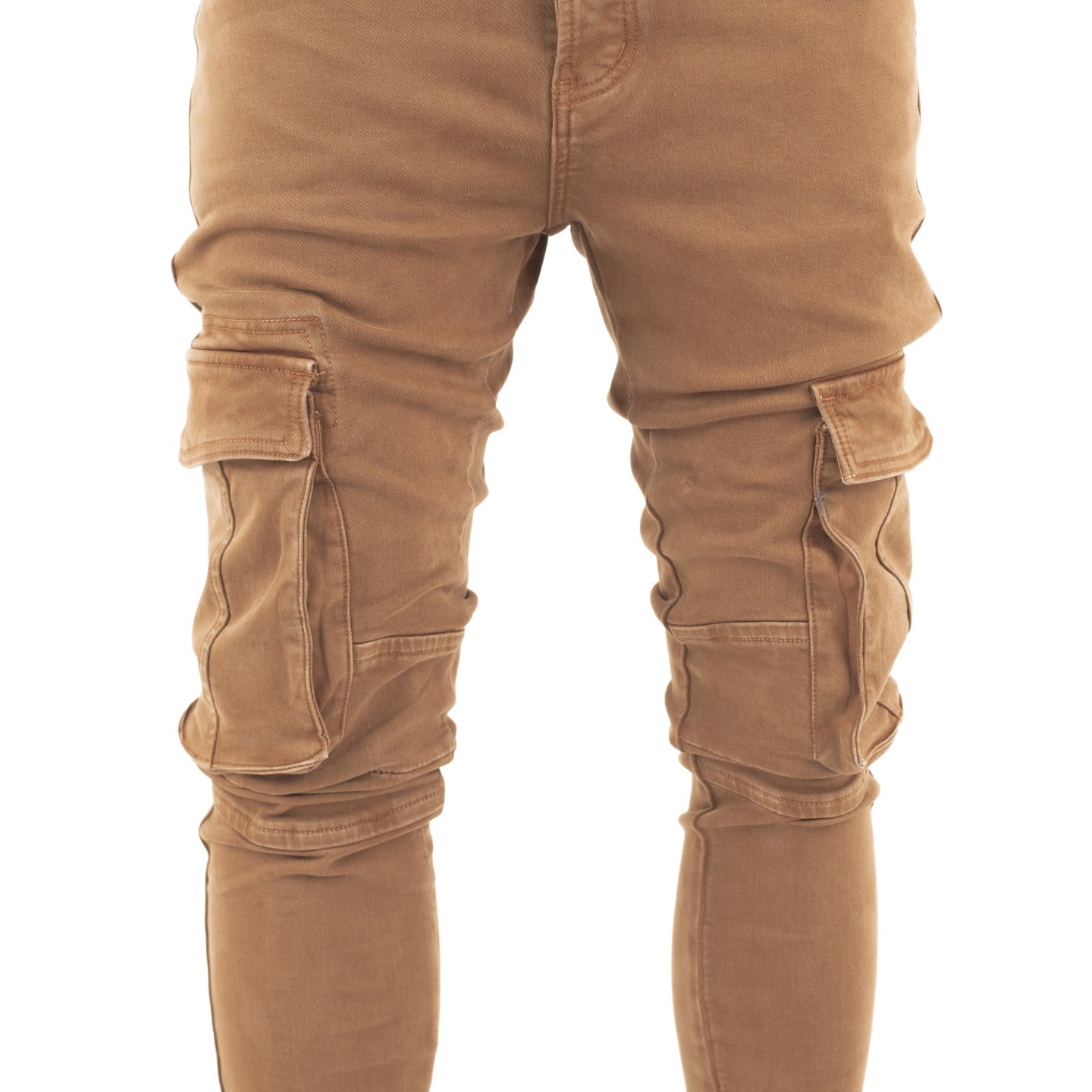 Men's Camel Slim Cargo Pants
