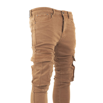 Men's Camel Slim Cargo Pants