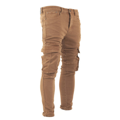Men's Camel Slim Cargo Pants