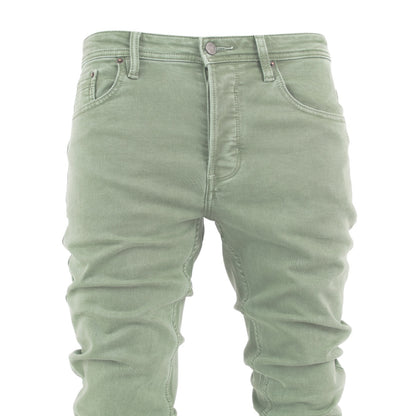 Men's Olive Slim Fit Tapered Pants
