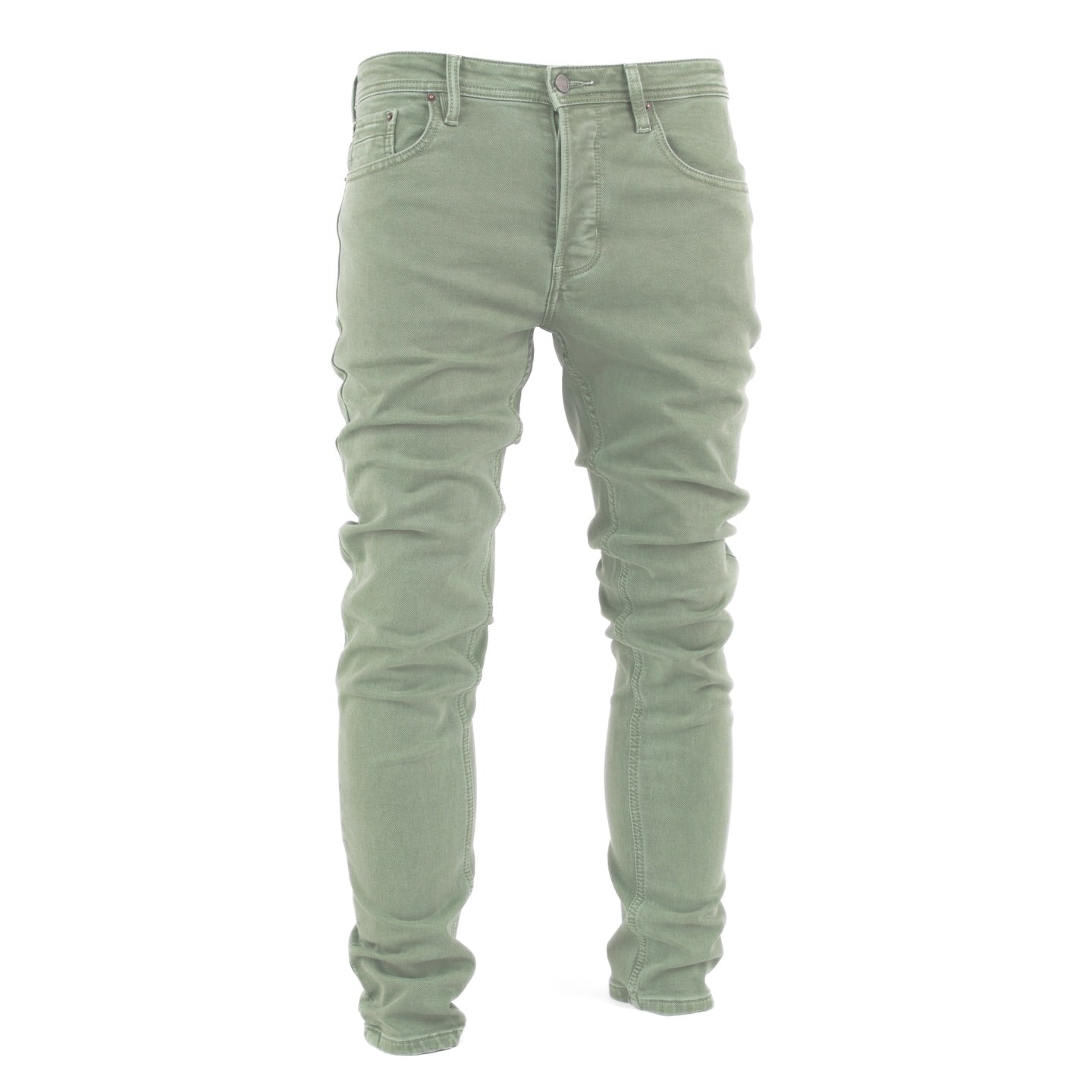Men's Olive Slim Fit Tapered Pants