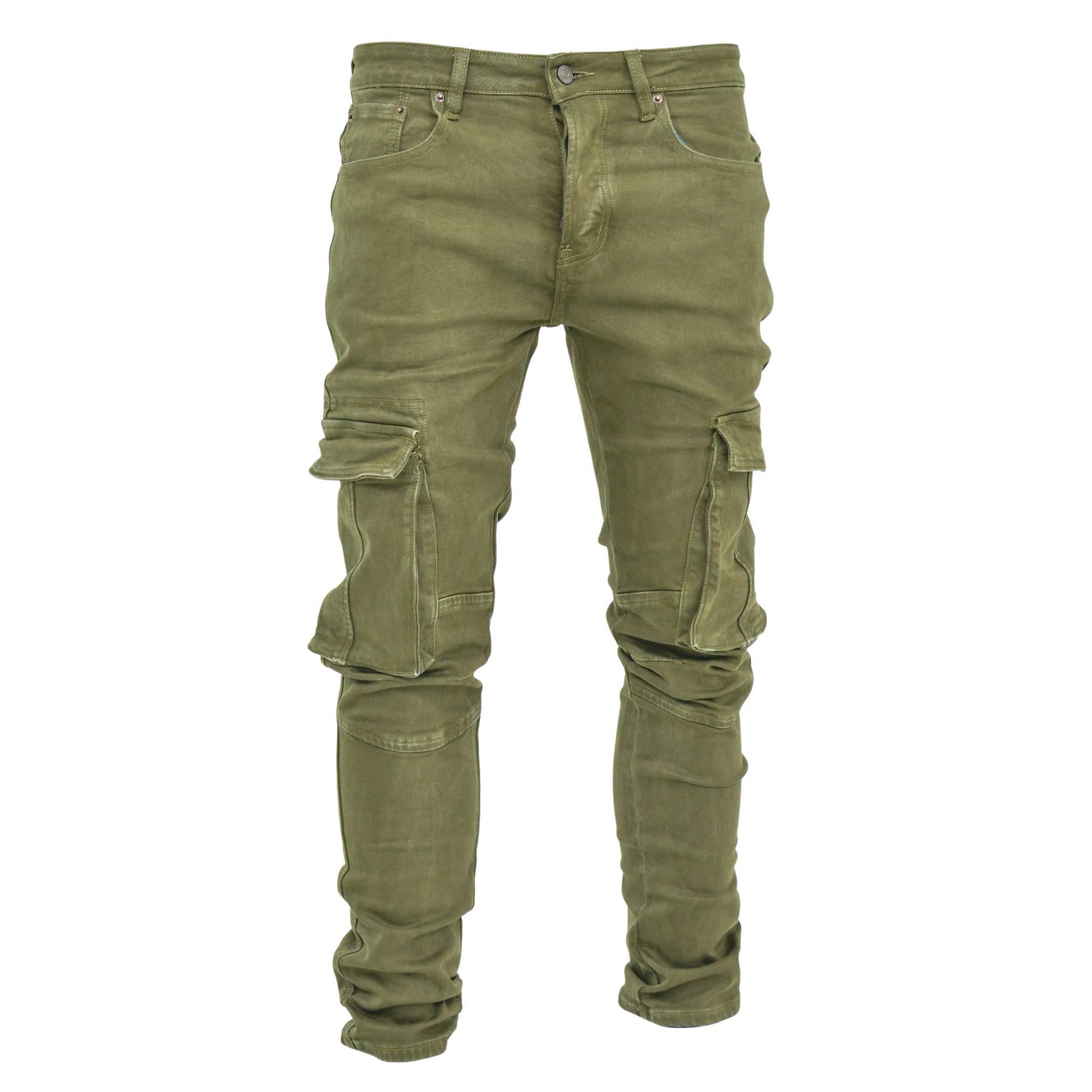 Men's Essential Olive Cargo Jeans 