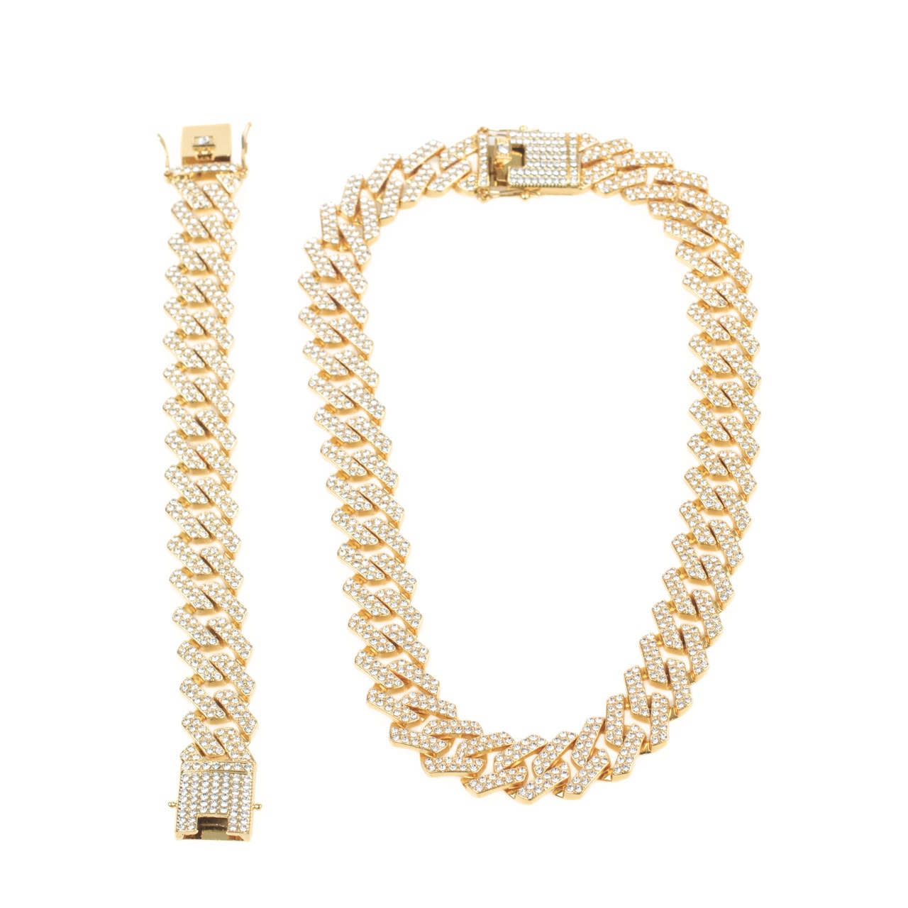Iced Cuban Link Drop-Lock Necklace