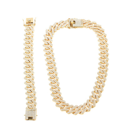 Iced Cuban Link Drop-Lock Necklace