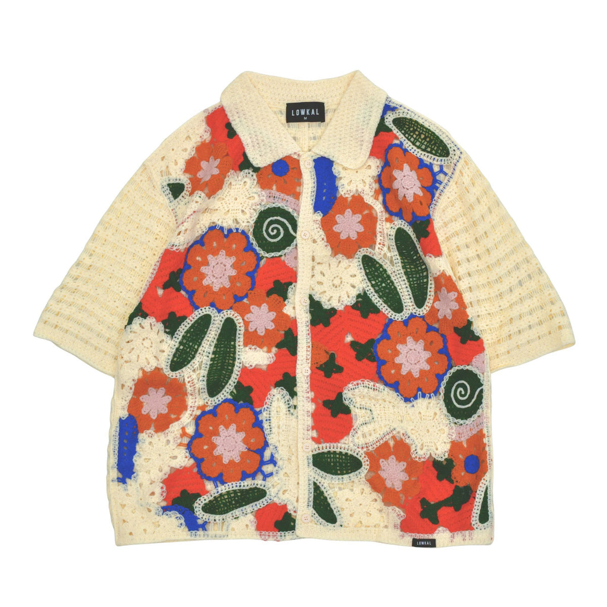 Men's Retro Bloom Crochet Shirt