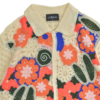 Men's Retro Bloom Crochet Shirt